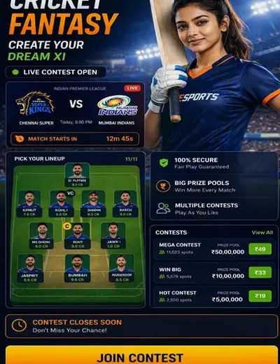 SaiqSST (fast upi gaming app apk) fantasy cricket & matchday visual 3